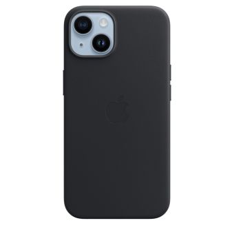 Kožené puzdro Apple na Apple iPhone 14 MPP43ZM/A Leather Case with MagSafe Midnight