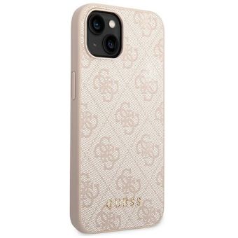 Plastové puzdro Guess na Apple iPhone 14 Plus GUHCP14MG4GFPI 4G Gold Logo ružové