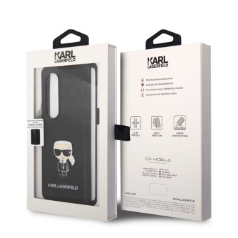 Plastové puzdro Karl Lagerfeld na Samsung Galaxy Z Fold4 5G F936 KLHCZFD4IKMSBK PU Saffiano Ikonik čierny
