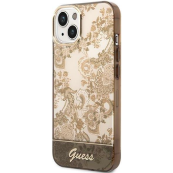 Plastové puzdro Guess na Apple iPhone 14 Pro GUHCP14LHGPLHC IML Electro Cam TDJ ochre