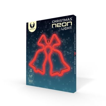 Forever Light FLNE17 Neon LED CHRISTMAS BELLS red Bat + USB