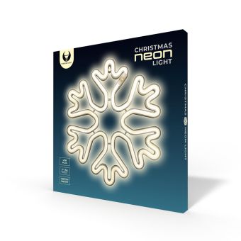 Forever Light FLNE20 Neon LED CHRISTMAS SNOWFLAKE white Bat + USB