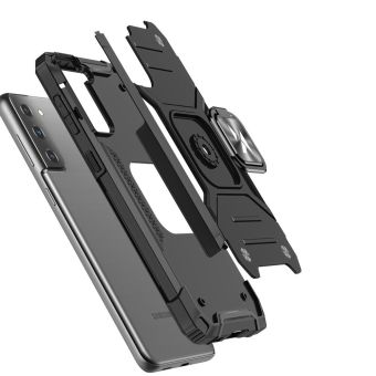 Odolné puzdro na Xiaomi Redmi Note 10 5G/ Poco M3 Pro Ring Armor Rugged strieborné