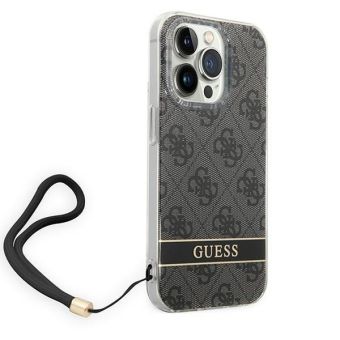 Plastové puzdro Guess na Apple iPhone 14 Pro GUOHCP14LH4STK Print 4G Cord čierne