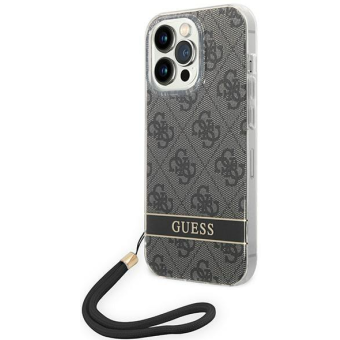 Plastové puzdro Guess na Apple iPhone 14 Pro GUOHCP14LH4STK Print 4G Cord čierne