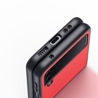 Plastové puzdro na Samsung Galaxy Z Flip 4 F721 Dux Ducis Fino Nylon červené