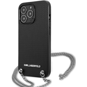 Plastové puzdro Karl Lagerfeld na Apple iPhone 13 Pro KLHCP13LPMK Chain Logo čierne