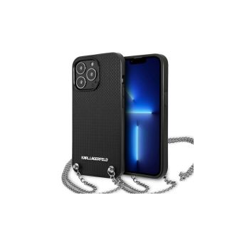 Plastové puzdro Karl Lagerfeld na Apple iPhone 13 Pro Max KLHCP13XPMK Chain Logo čierne
