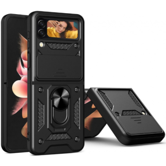 Odolné puzdro na Samsung Galaxy Z Flip 4 Tech-protect Camshield Ring Armor čierne