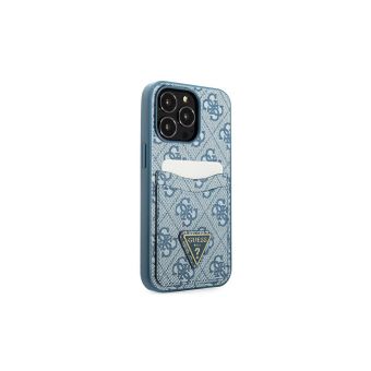 Plastové puzdro Guess na Apple iPhone 13 Pro Max GUHCP13XP4TPB 4G Triangle Logo Cardslot modré