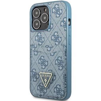 Plastové puzdro Guess na Apple iPhone 13 Pro Max GUHCP13XP4TPB 4G Triangle Logo Cardslot modré