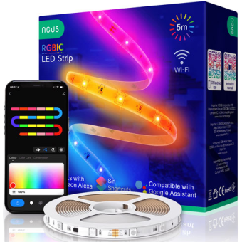 Inteligentný LED pásik NOUS F4, SMART, RGB+IC, WiFi, 18W, 5m