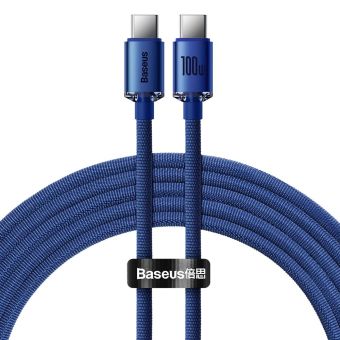 Baseus Crystal Shine CAJY000703, USB-C na USB-C PD100W, 2m, modrý