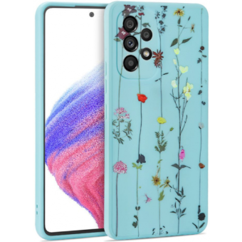 Silikónové puzdro na Samsung Galaxy A53 5G A536 Tech Protect Mood Garden modré