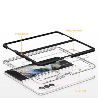 Odolné puzdro na Samsung Galaxy Z Fold 4 5G F936 Hybrid Armor 3v1 transparentno-čierne