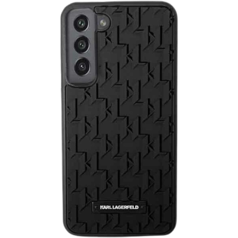 Plastové puzdro Karl Lagerfeld na Samsung Galaxy S23 5G S911 KLHCS23SRUPKLPK Rubber Mono Logo Plate čierne