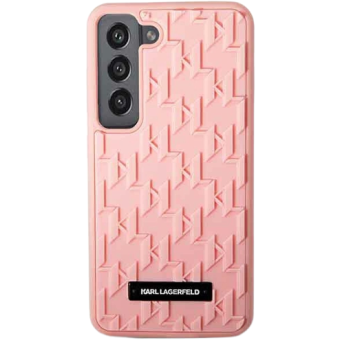 Plastové puzdro Karl Lagerfeld na Samsung Galaxy S23+ 5G S916 KLHCS23SRUPKLPK Rubber Mono Logo Plate ružové