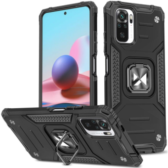 Odolné puzdro na Xiaomi Redmi Note 10/10S/Poco M5s Ring Armor Rugged čierne