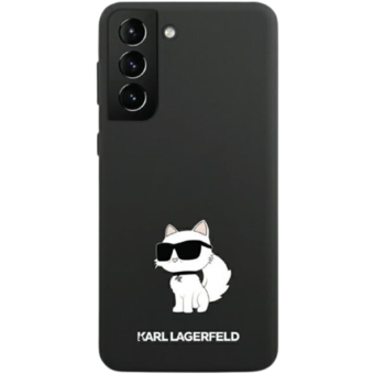 Silikónové puzdro Karl Lagerfeld na Samsung Galaxy S23 Ultra 5G S918 KLHCS23LSNCHBCK Liquid Silicone Choupette NFT čierne
