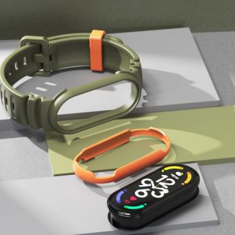 Náhradný remienok na Xiaomi Mi Band 5/6/6 NFC/7 Tech-Protect Iconband Hybrid zeleno-oranžový