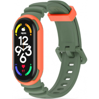 Náhradný remienok na Xiaomi Mi Band 5/6/6 NFC/7 Tech-Protect Iconband Hybrid zeleno-oranžový