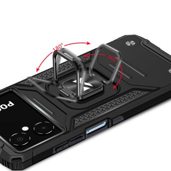 Odolné puzdro na Xiaomi Redmi 10 5G/Poco M4 5G Ring Armor Rugged čierne