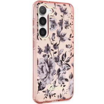 Plastové puzdro Guess na Samsung Galaxy S23 Ultra 5G S918 GUHCS23LHCFWSP HC IML Flower ružové