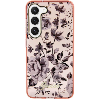Plastové puzdro Guess na Samsung Galaxy S23 Ultra 5G S918 GUHCS23LHCFWSP HC IML Flower ružové