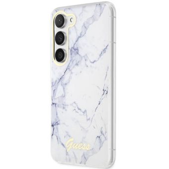 Plastové puzdro Guess na Samsung Galaxy S23 5G S911 GUHCS23SPCUMAH HC Marble biele