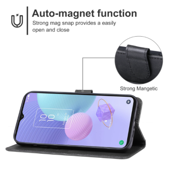 Diárové puzdro na TCL 405/406/408 Magnet PU koža čierne