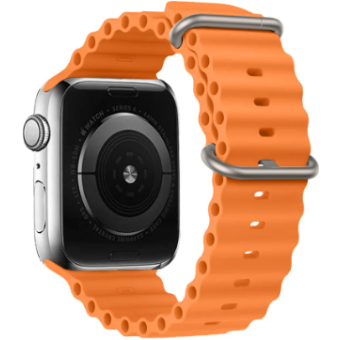 Náhradný remienok na Apple Watch 42/44/45/49 mm, Silikon vzor 1, oranžový