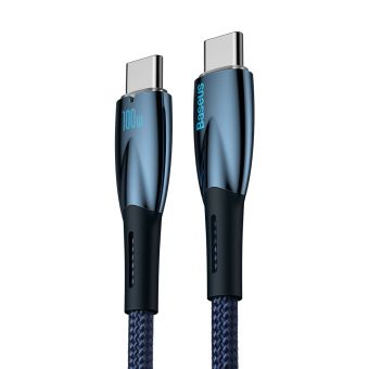 Kábel Baseus Glimmer Series CADH000803, USB-C na USB-C Power Delivery 100W, 2m, modrý