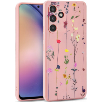 Silikónové puzdro na Samsung Galaxy A54 5G A546 Tech Protect Mood Garden ružové
