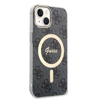 Plastové puzdro Guess na Apple iPhone 13 GUHMP13MH4STK 4G IML MagSafe čierne