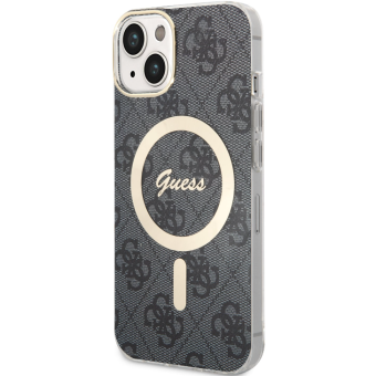Plastové puzdro Guess na Apple iPhone 13 GUHMP13MH4STK 4G IML MagSafe čierne