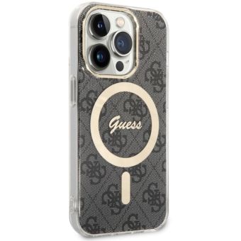 Plastové puzdro Guess na Apple iPhone 14 Pro GUHMP14LH4STK 4G IML MagSafe čierne