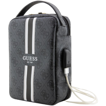 Univerzálne puzdro Guess na príslušenstvo GUHBP4RPSK PU 4G Printed Stripes Travel Universal Bag čierne