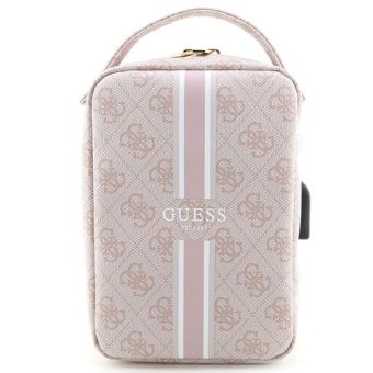 Univerzálne puzdro Guess na príslušenstvo GUHBP4RPSP PU 4G Printed Stripes Travel Universal Bag ružové