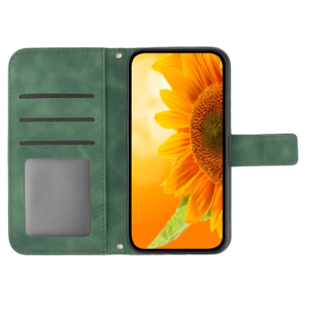 Diárové puzdro na TCL 30 SE/305/306 Skin Feel Sun Flower zelené