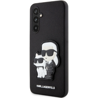 Plastové puzdro Karl Lagerfeld na Samsung Galaxy A54 5G A546 KLHCA54SANKCPK Saffiano Karl and Choupette NFT čierne