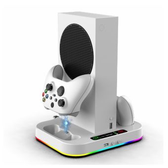 iPega XBS012S, multifunkčný nabíjací RGB stojan s chladením pre Xbox Series S + 2ks baterií