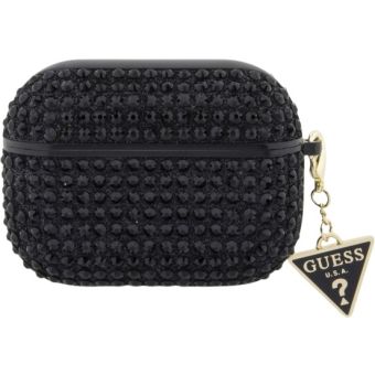 Guess Rhinestones Triangle Metal Logo Apple AirPods Pro GUAPHDGTPK Black
