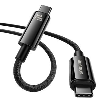 Baseus Tungsten Gold CAWJ040101, USB-C na USB-C 240W, 2m, čierny