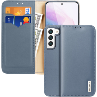 Diárové puzdro na Samsung Galaxy S22 5G S901 Dux Ducis Hivo Leather Flip modré