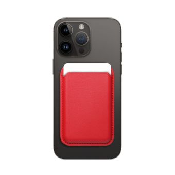 Magnetická peňaženka na Apple iPhone Leather Mag Wallet červená