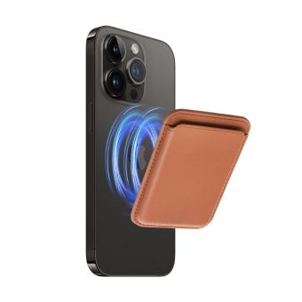 Magnetická peňaženka na Apple iPhone Leather Mag Wallet hnedá