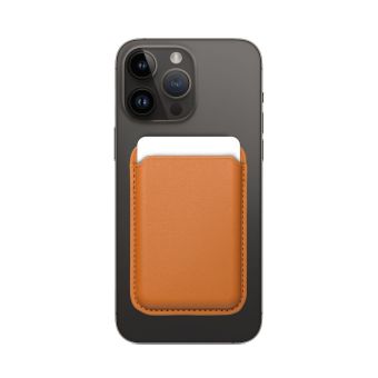 Magnetická peňaženka na Apple iPhone Leather Mag Wallet oranžová