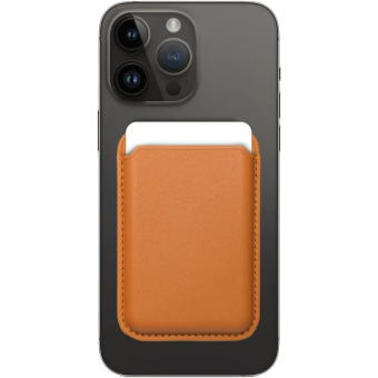 Magnetická peňaženka na Apple iPhone Leather Mag Wallet oranžová
