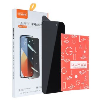 Tvrdené sklo na Apple iPhone 13 Pro Max/14 Plus Veason Privacy 6D Pro celotvárové čierne