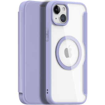 Diárové puzdro na Apple iPhone 15 Dux Ducis Skin X Pro MagSafe fialové